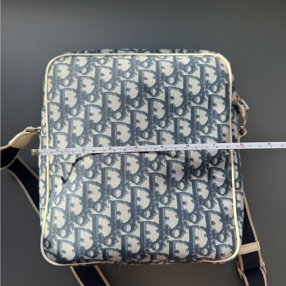 Christian Dior Trotter Shoulder Bag Blue and White Monogram Canvas - Picture 13 of 15